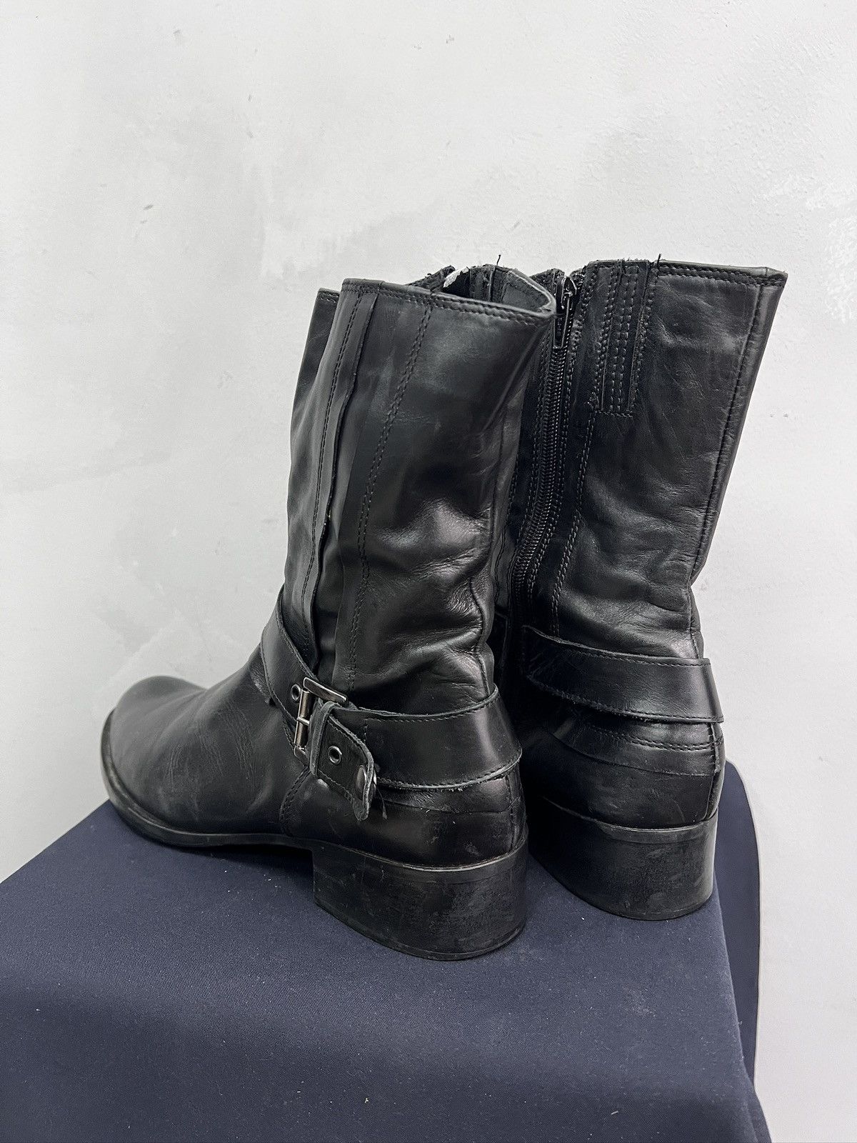 Harley Davidson Hedi slimane style leather moto boots ankle japanese y2k Size US 8 / EU 41 - 8 Thumbnail