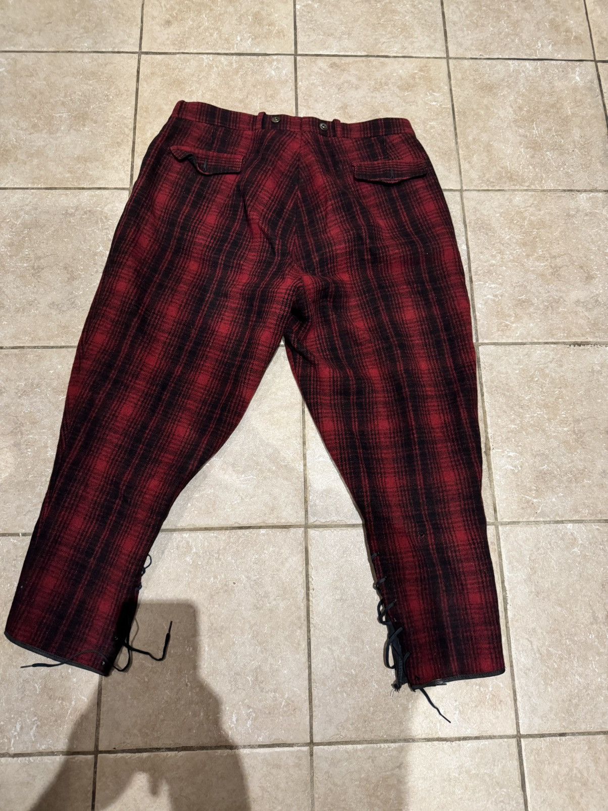 Woolrich Woolen Mills Vintage Woolrich Red Black Plaid Wool Hunting Pants Size US 36 / EU 52 - 2 Thumbnail