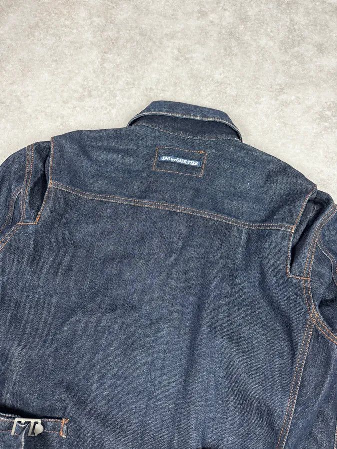 Jean Paul Gaultier 2000s Jean Paul Gaultier Navy Brut Denim Elastic Jacket Size US M / EU 48-50 / 2 - 6 Thumbnail