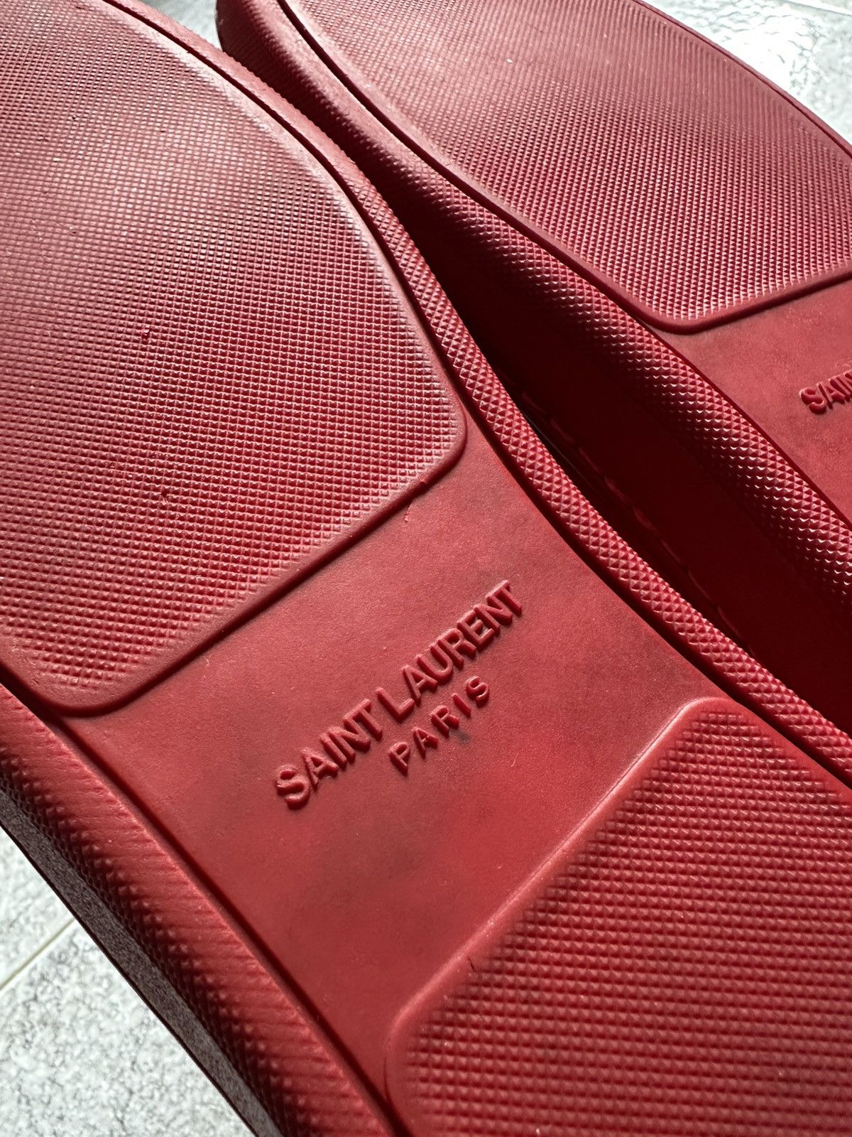 Saint Laurent Paris Saint Laurent SL01 Red Leather Low Sneakers Size US 9 / EU 42 - 16 Thumbnail