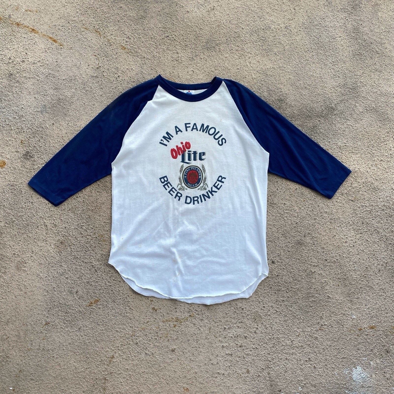 Vintage Vintage 70s Miller Lite Beer 3/4 Sleeve Shirt Made In Usa Size US L / EU 52-54 / 3 - 1 Thumbnail