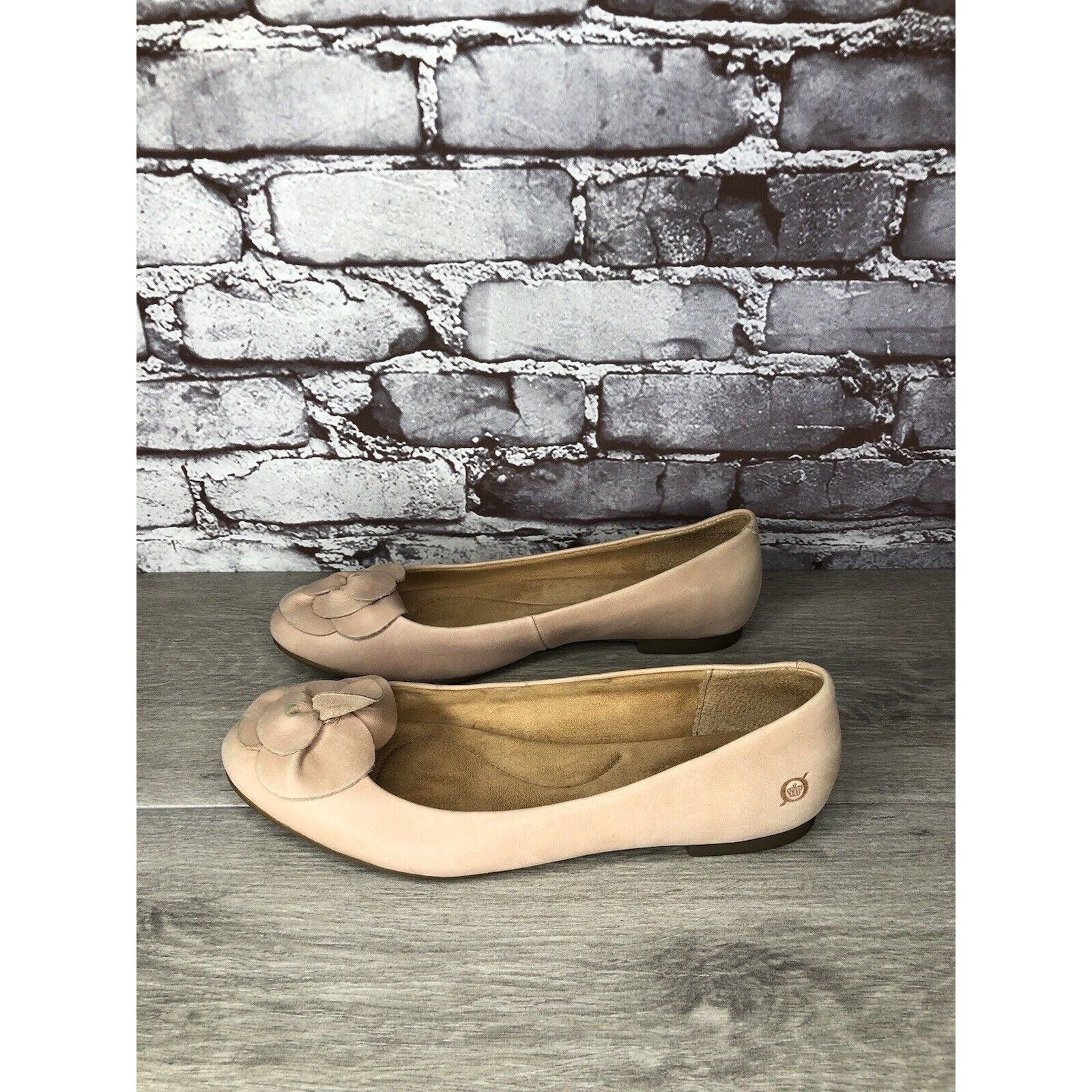 Born Born Annelie Pink Blush Leather Flower Bow Ballet Flats Wome Size US 10 / IT 40 - 17 Thumbnail