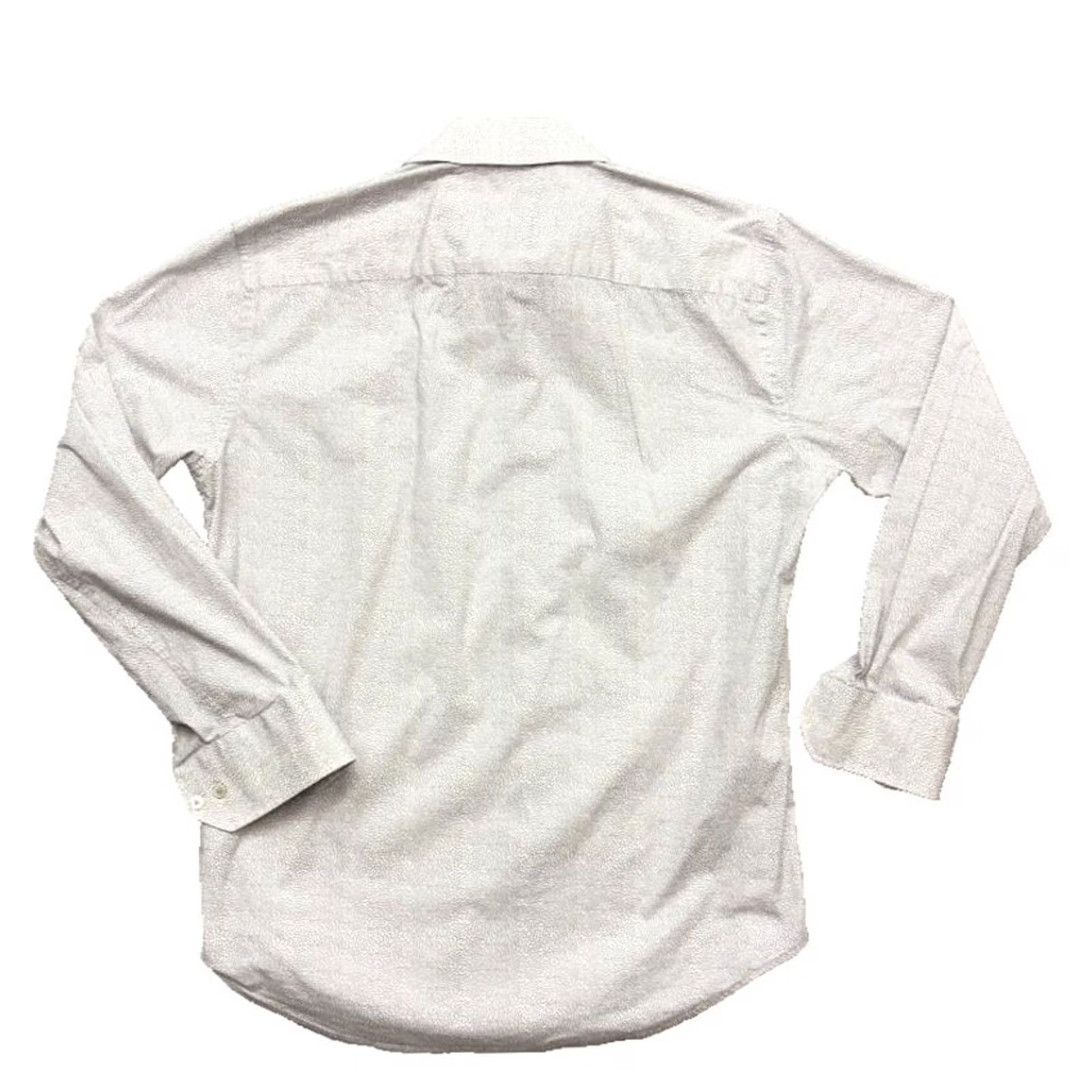 BUGATCHI BUGATCHI Shirt Mens 16.5 White Comfort Stretch Blue Dot Long Sleeve Button Size US XL / EU 56 / 4 - 4 Thumbnail