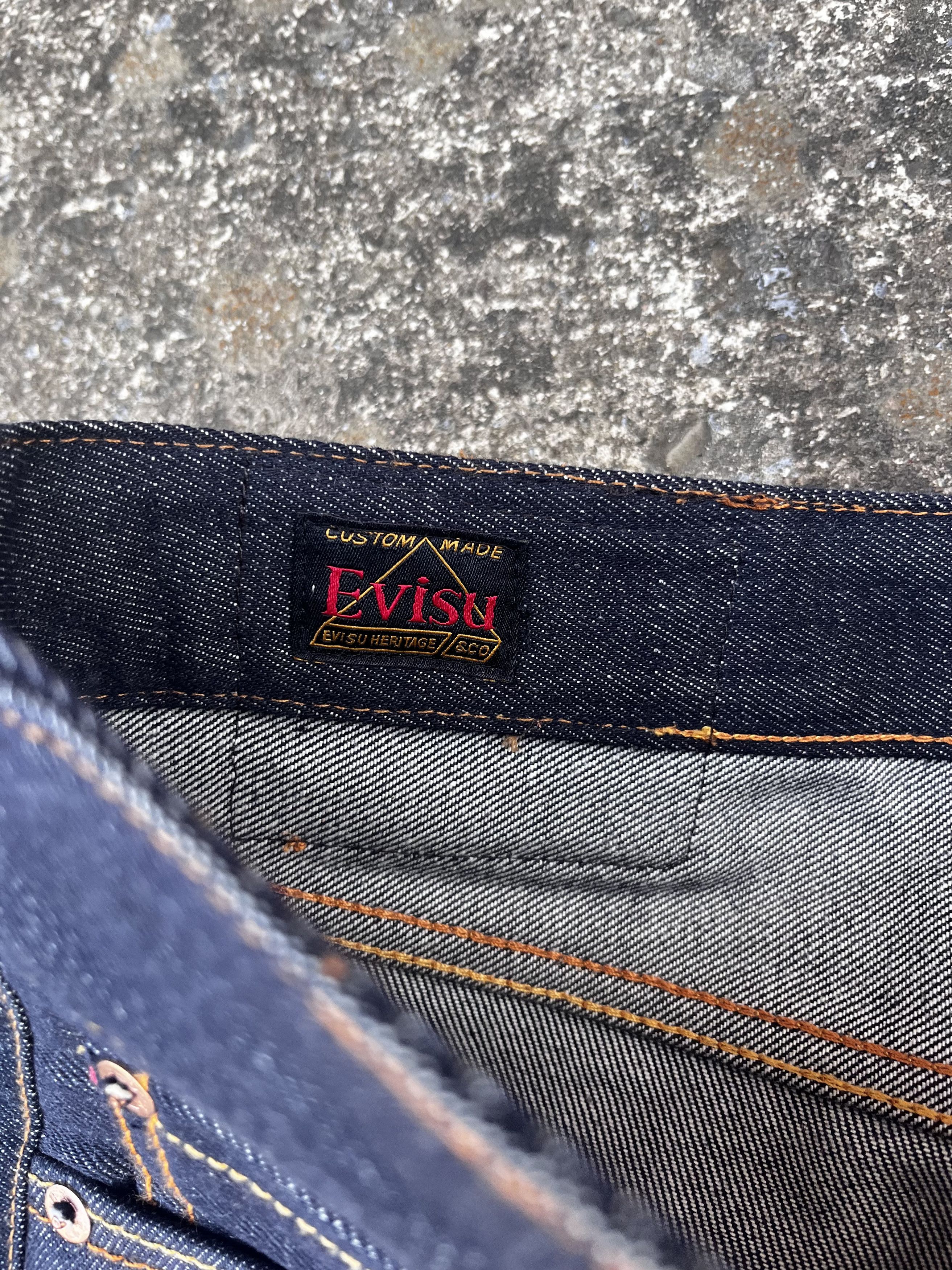 Evisu Painted Back Raw Denim
