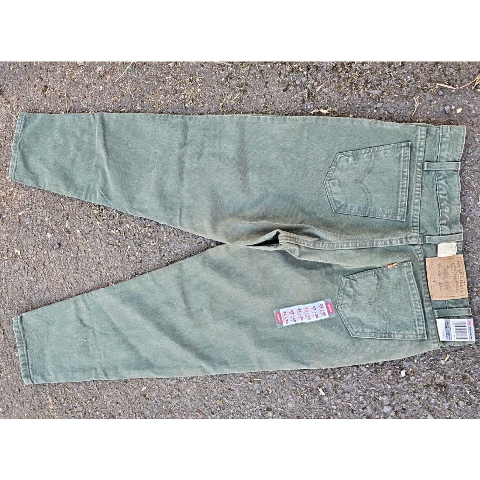 Levi's VINTAGE Levi's 550 Jeans Tapered 33x30 Green Denim 5-Pocket USA Made Men Regular XS? Size US 33 - 3 Thumbnail
