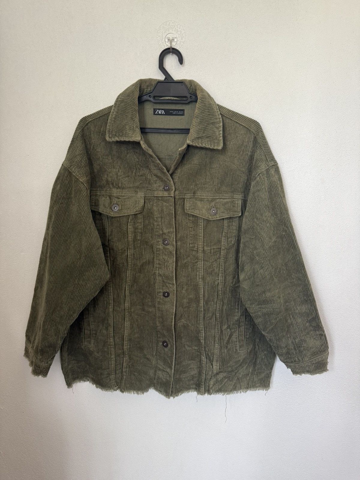 Zara BINDING Zara Corduroy Green Jacket Oversized Style Size US M / EU 48-50 / 2 - 2 Thumbnail