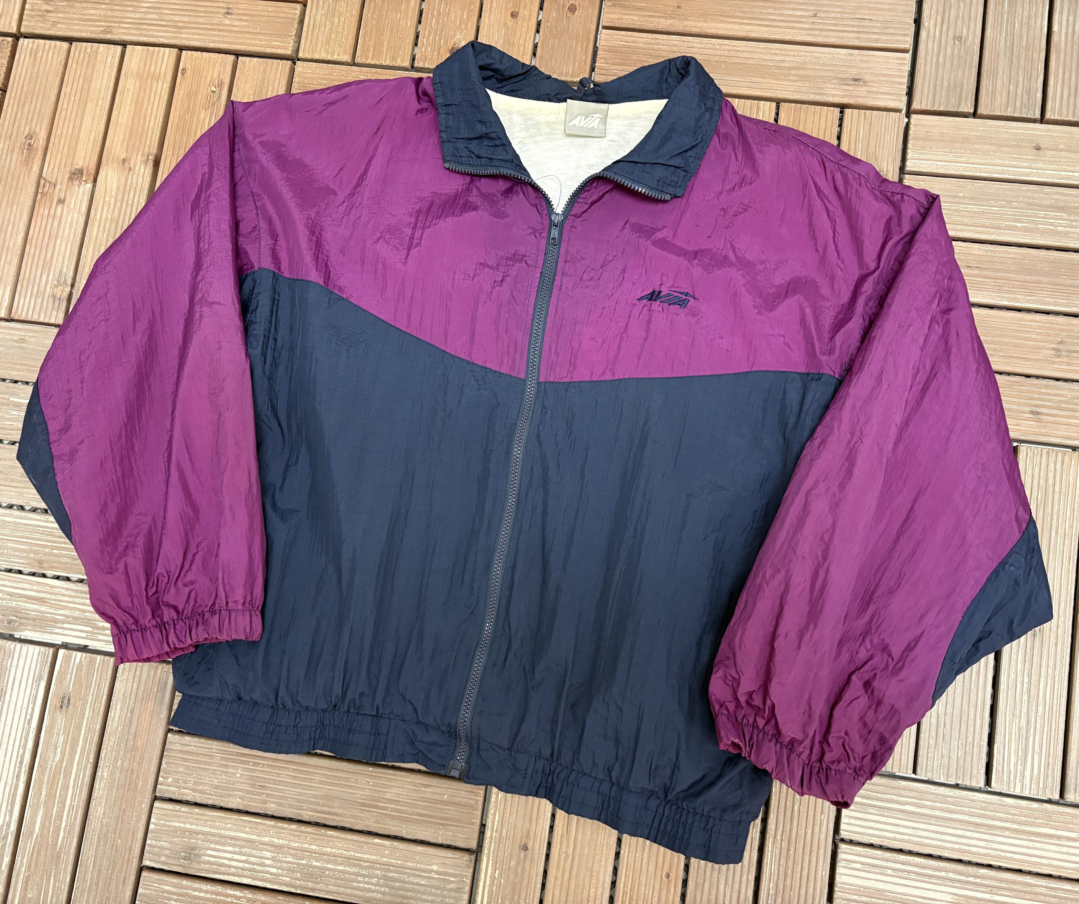 Avia Avia Activewear Vintage Purple Windbreaker Jacket Size US XL / EU 56 / 4 - 3 Thumbnail