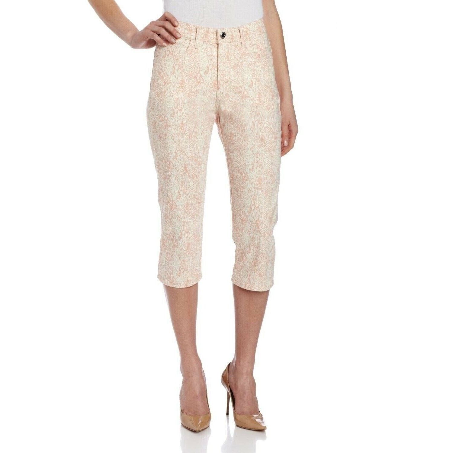Lee LEE Natural Fit Peach Snakeskin Print Capri Jeans 18 Medium Size 40" / US 18 - 1 Thumbnail
