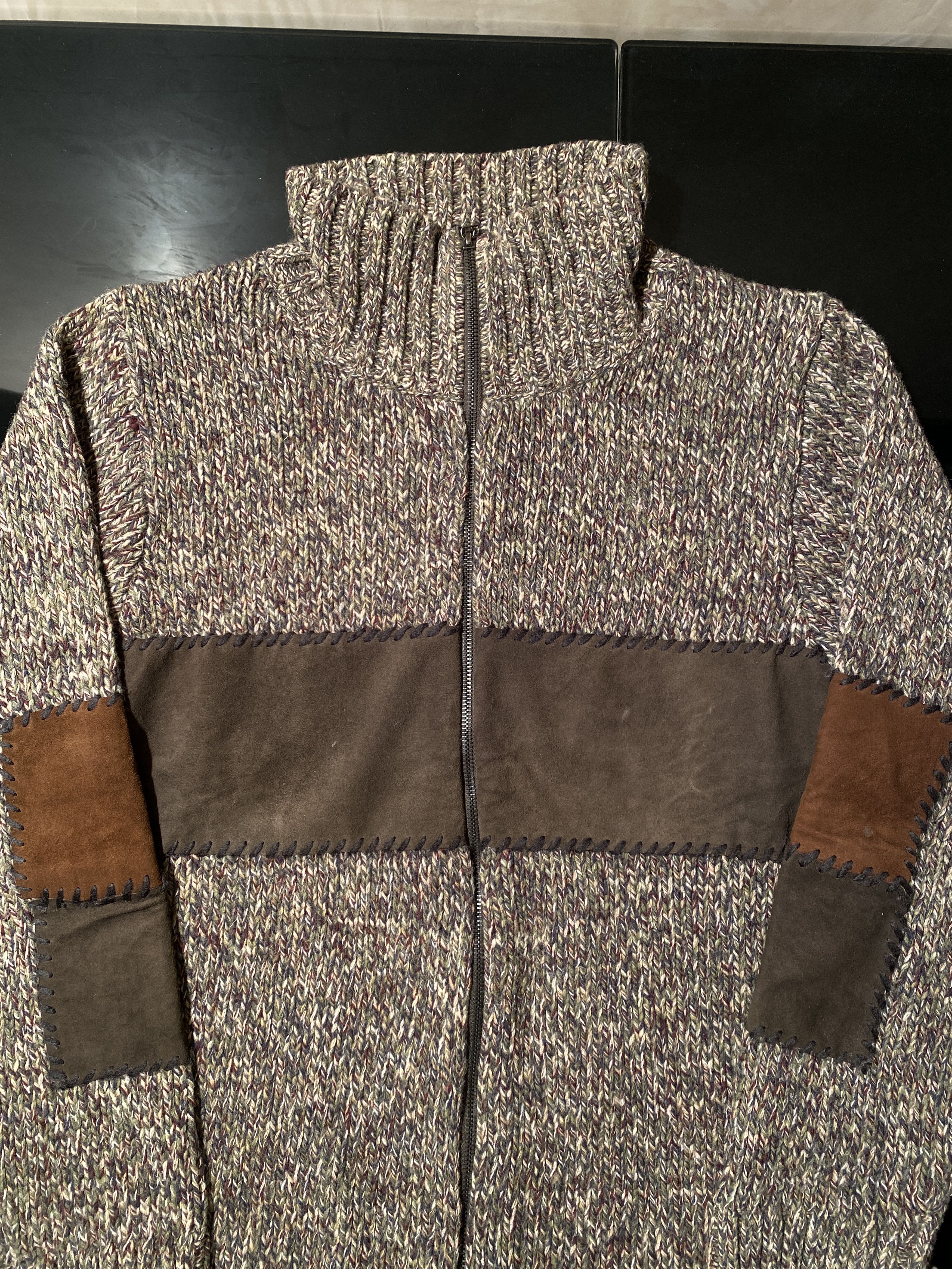 Other Vintage Italian Suede Knit Zip up Jacket Size US M / EU 48-50 / 2 - 7 Thumbnail