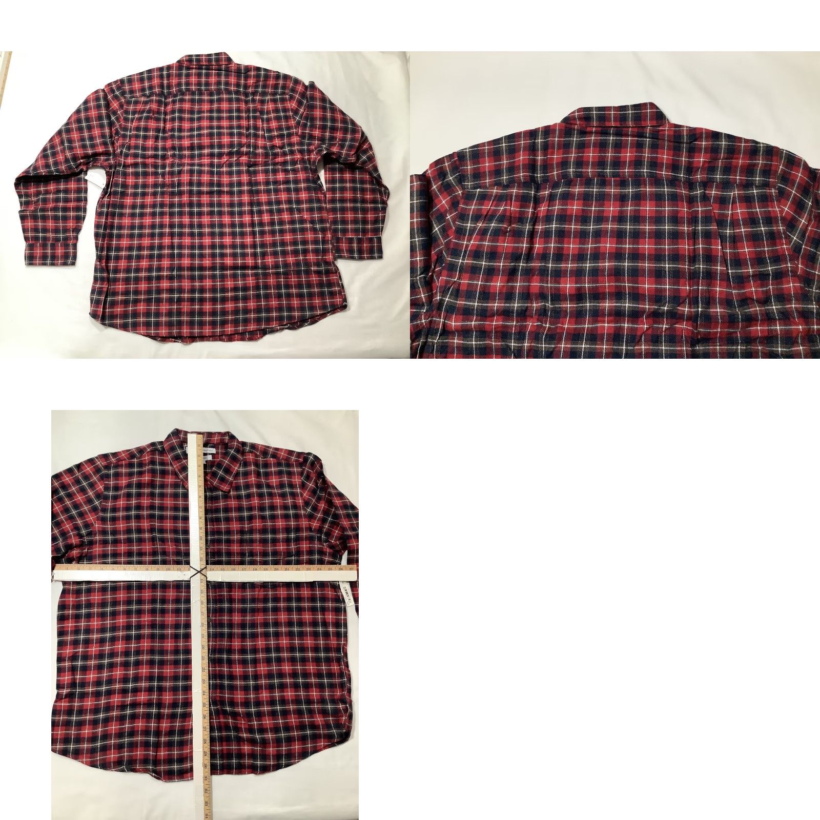 Essentials Amazon Essentials Shirt Mens 2XL Slim Red Plaid Flannel Long Sleeve Button Up Size US XXL / EU 58 / 5 - 8 Thumbnail