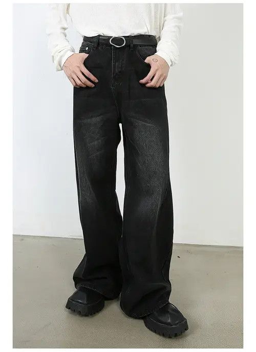 Japanese Brand Japanese retro loose straight wide-leg jeans for men Size US 34 / EU 50 - 1 Thumbnail
