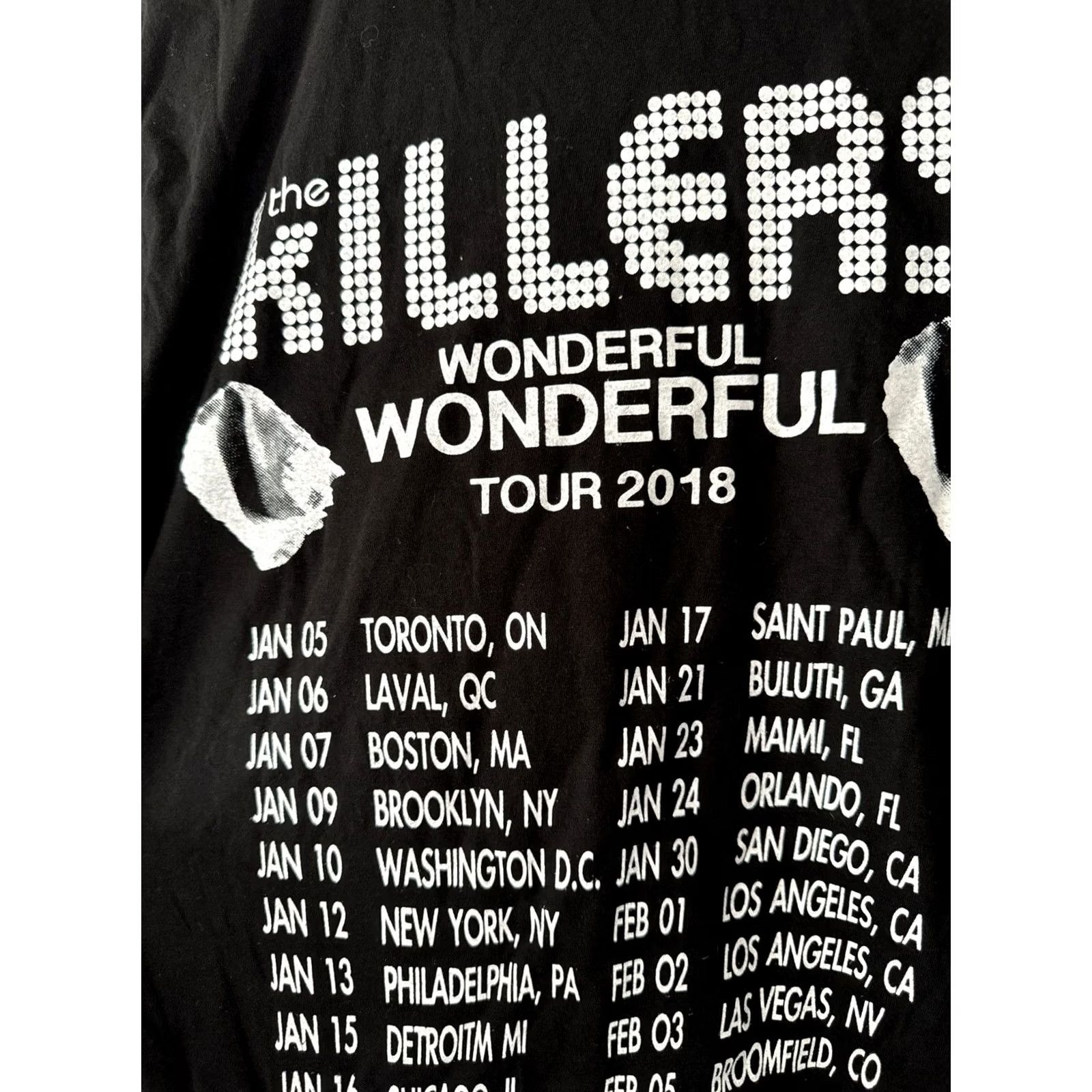 Vintage The Killers Wonderful Wonderful Tour Band T Shirt Black M Size US M / EU 48-50 / 2 - 3 Thumbnail