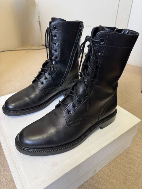 Celine Hedi Slimane Ranger Inner Zip Boot Black Leather Size 41 Grailed