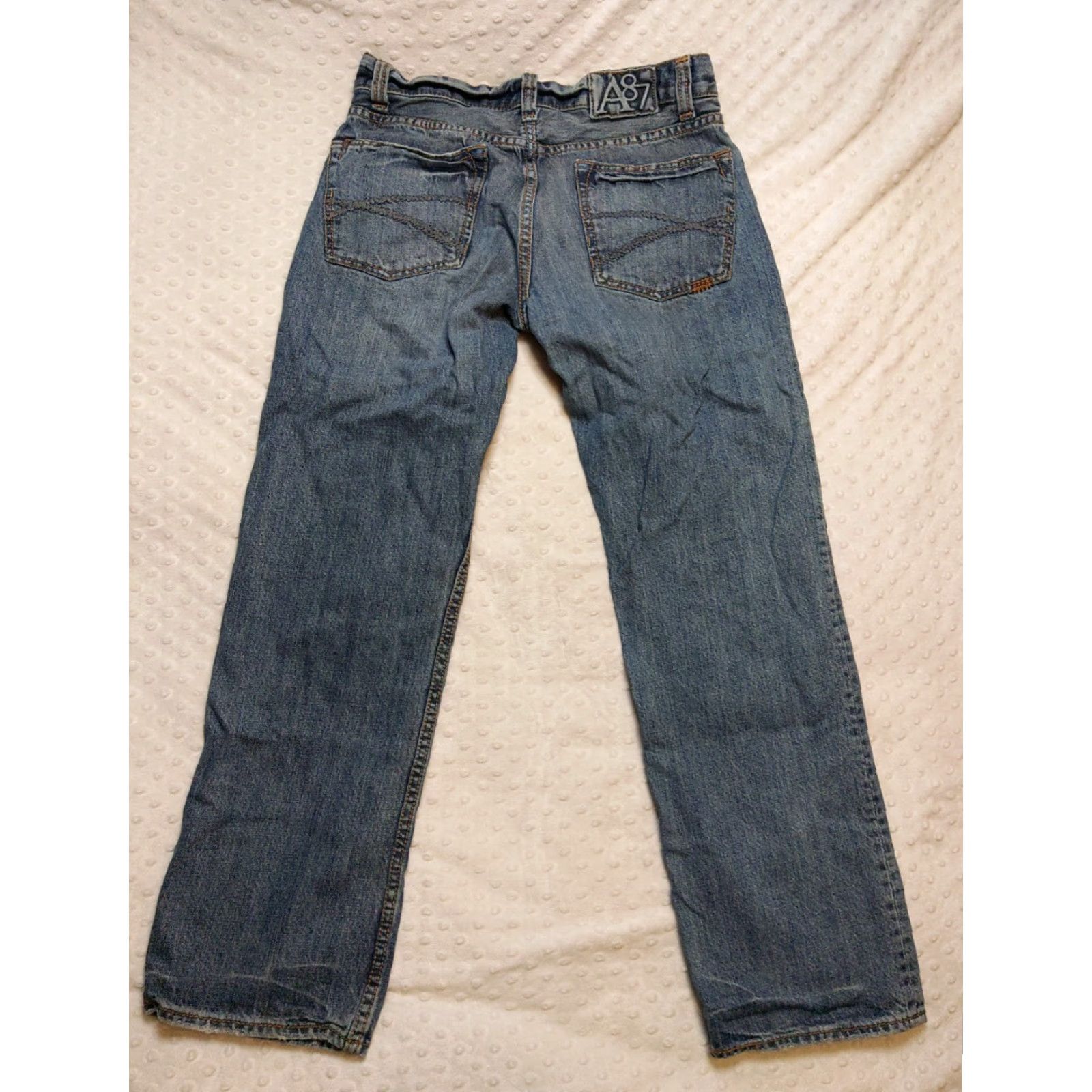 Aeropostale VINTAGE Aeropostale Essex Straight Leg Button Fly Distressed Jeans 29 x 30 Denim Blue 90s Mens Jeans Size US 29 - 6 Thumbnail