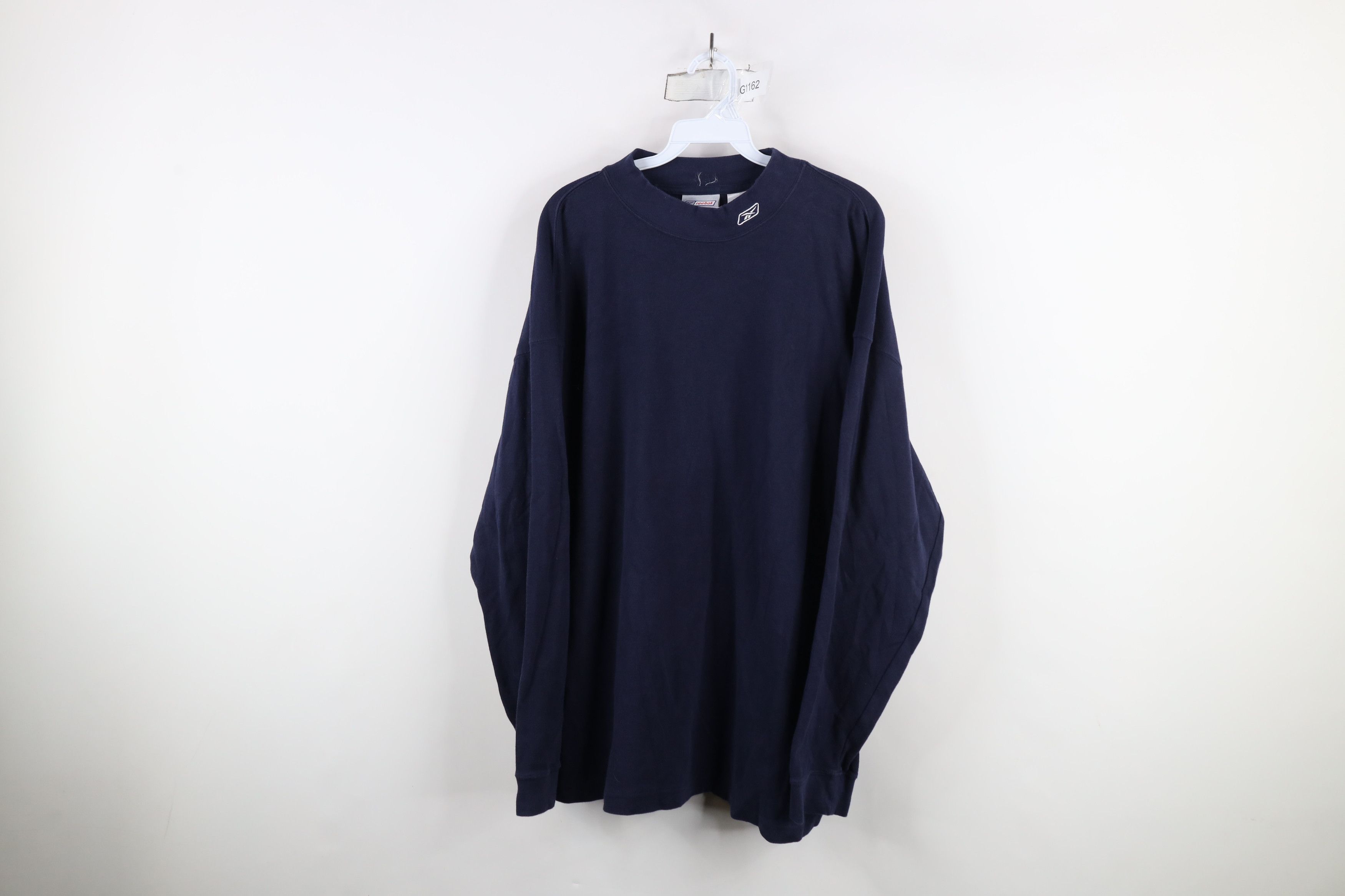 Reebok × Vintage Vintage 90s Reebok Logo Mock Neck Long Sleeve T-Shirt Size US XXL / EU 58 / 5 - 1 Thumbnail