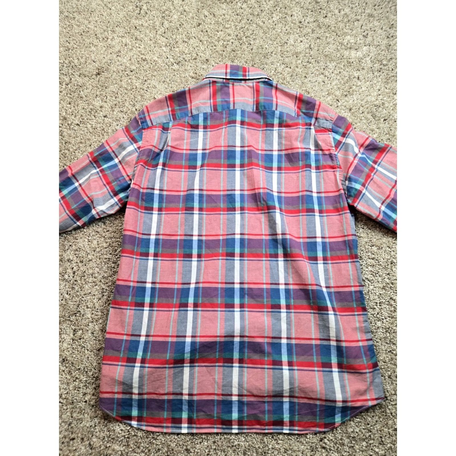 J.Crew J.CREW Shirt Mens Large Red Plaid Slim Fit Long Sleeve Cotton Button Up Size US L / EU 52-54 / 3 - 6 Thumbnail