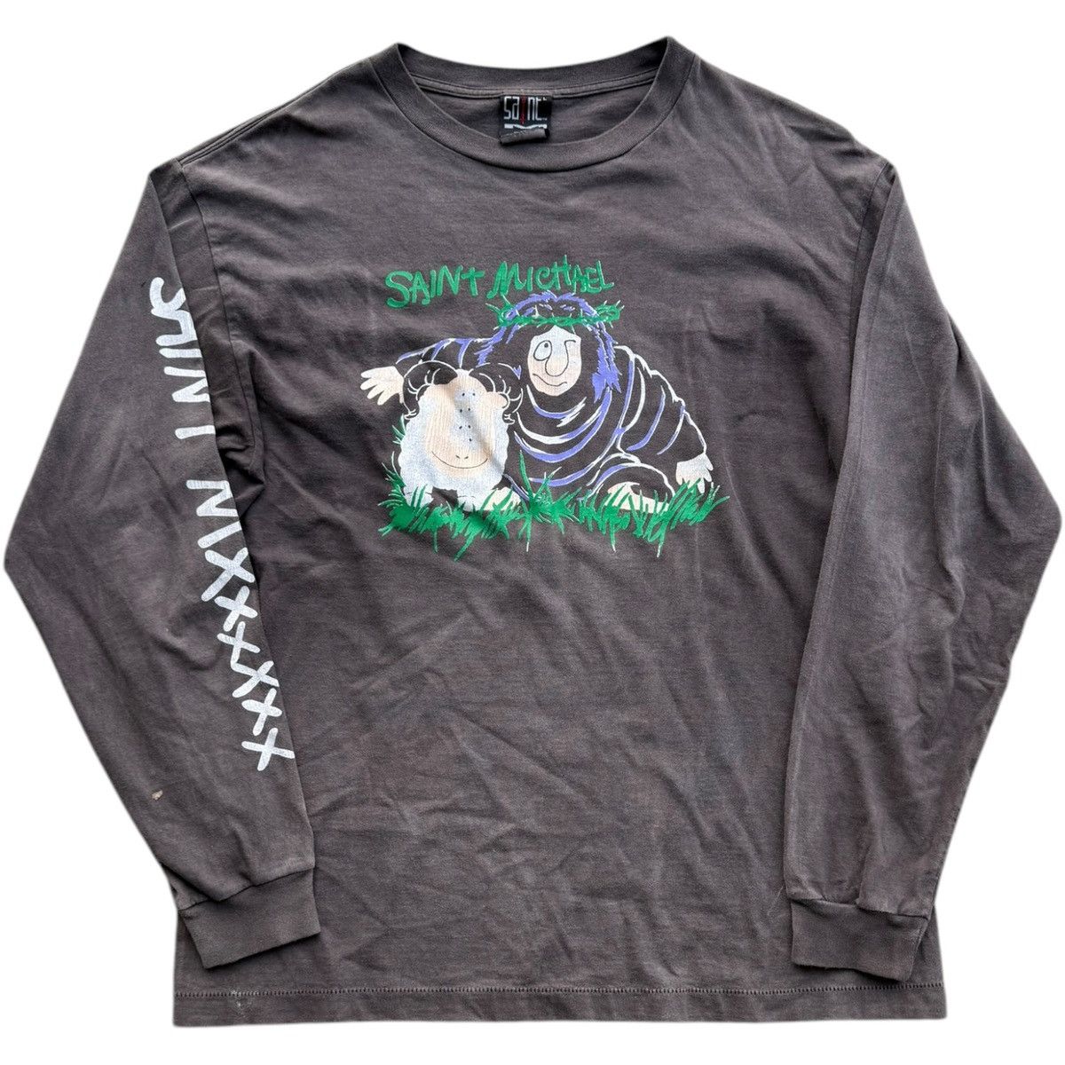 トップス SAINT MICHAEL LS TEE SHEEP GORILLA Saint Michael Gorilla Sheep Vintage Wash Long Sleeve LS Tee