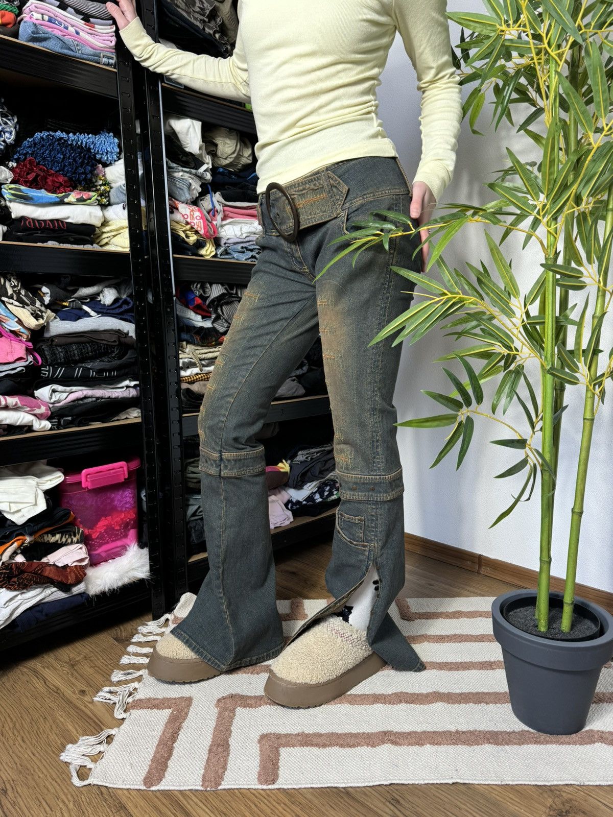 Vintage VINTAGE AVANT GARDE WASHED DENIM PANTS FLARE JEANS Size 28" / US 6 / IT 42 - 7 Thumbnail