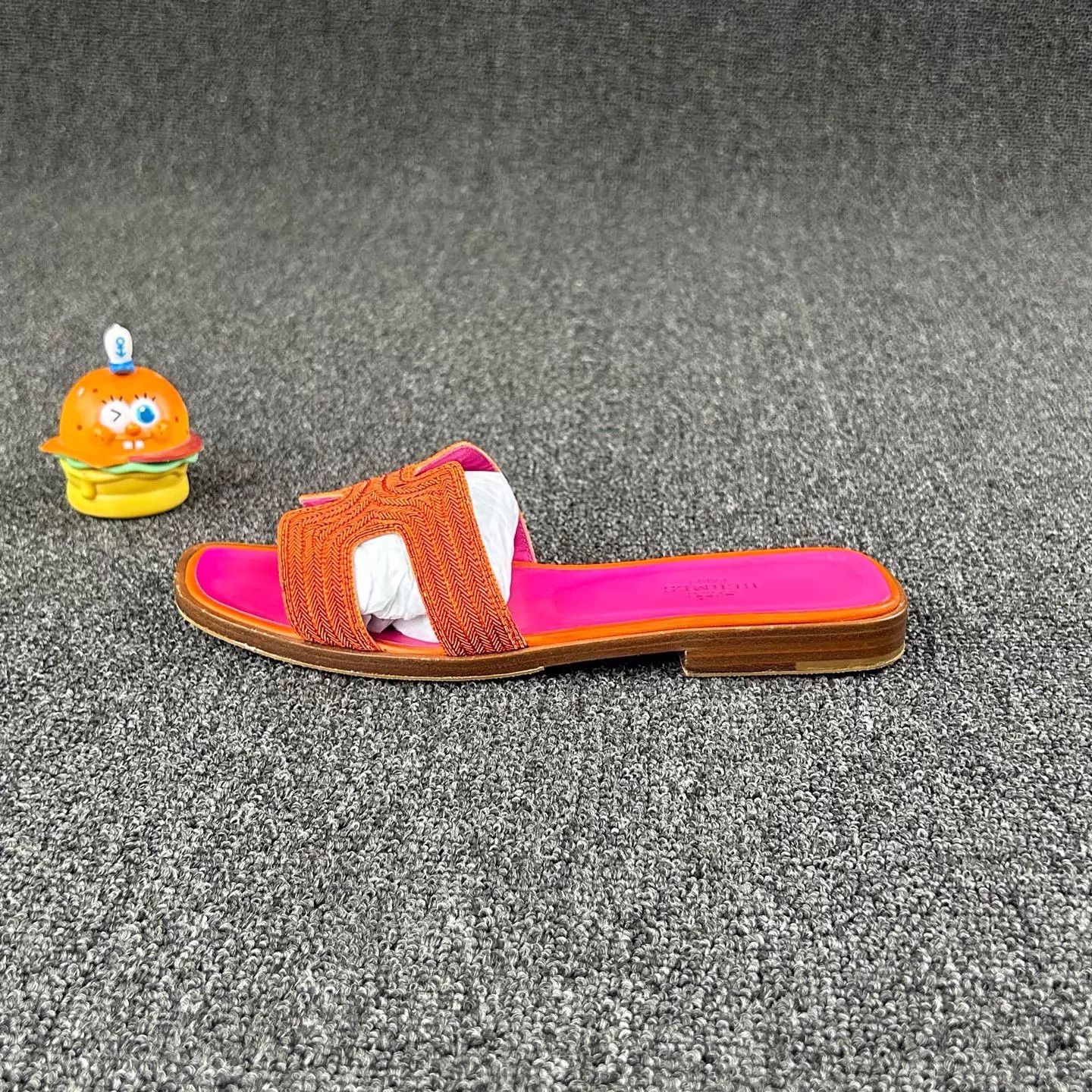 Hermes Hermès Rose Pink H Slide 35.5 Orange Panel Size US 5 / IT 35 - 3 Thumbnail