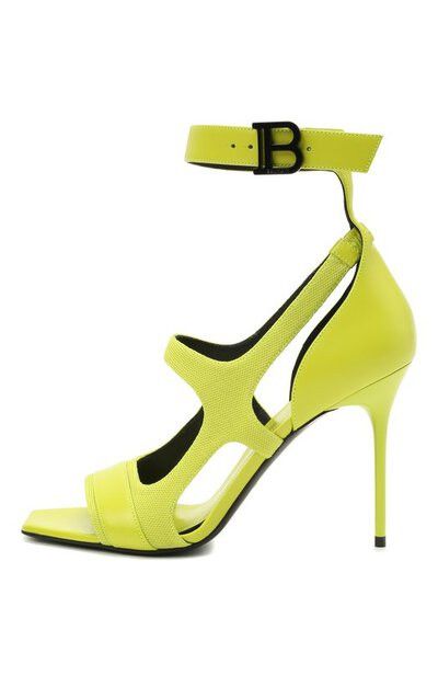 Balmain o1y0625 Spike Heel Sandals in Lime Green Size US 6 / IT 36 - 1 Thumbnail