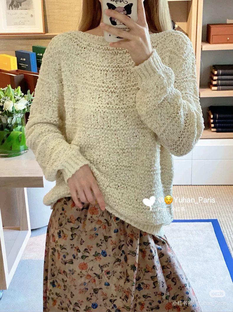 Loro Piana LORO PIANA Silk boat collar knit sweater Size XS / US 0-2 / IT 36-38 - 1 Thumbnail