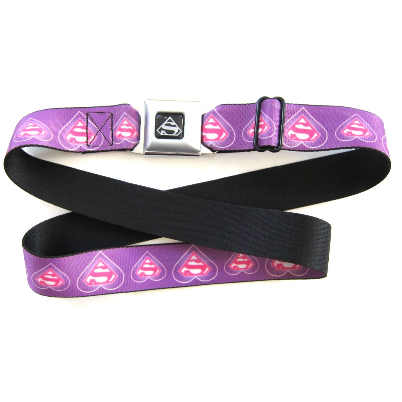 Vintage Buckle-Down Buckle Up Seat Belt Superman Purple Waist Belt Women's One Size Buckle-Down Belt Size ONE SIZE - 4 Thumbnail