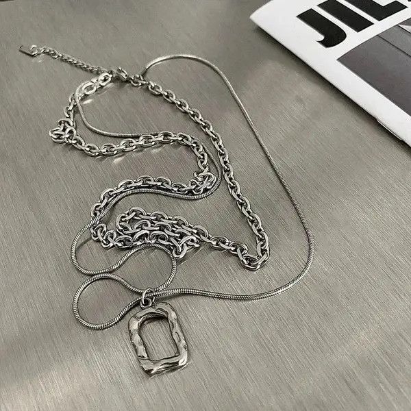 Jewelry Aoyama x Aoba Cutout Pendant Double Layer Clavicle Chain Size ONE SIZE - 3 Thumbnail