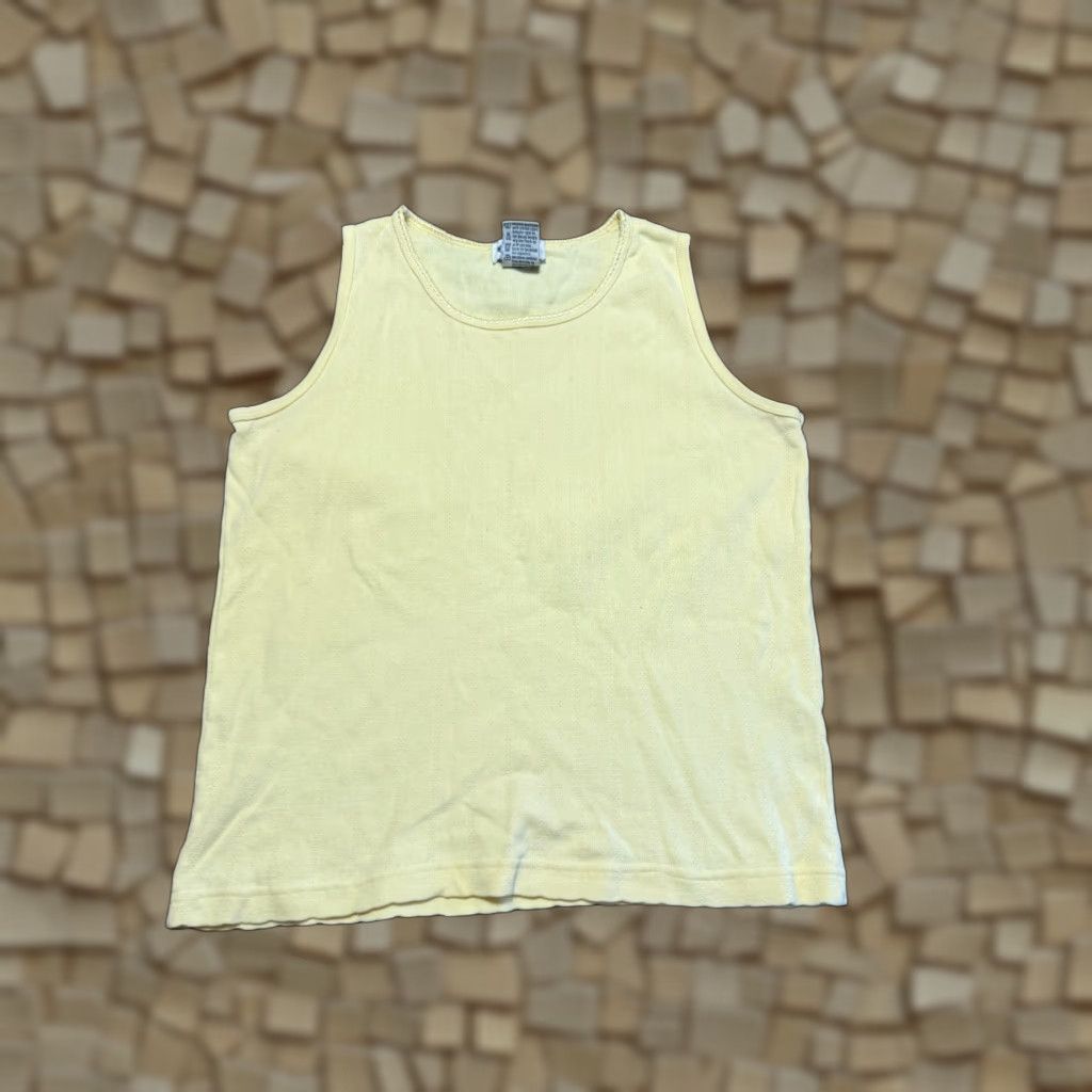 Vintage White Stag Tank Top Women L Yellow Sleeveless Shirt Tank Top Regular Casual Modern Basic Size L / US 10 / IT 46 - 1 Thumbnail