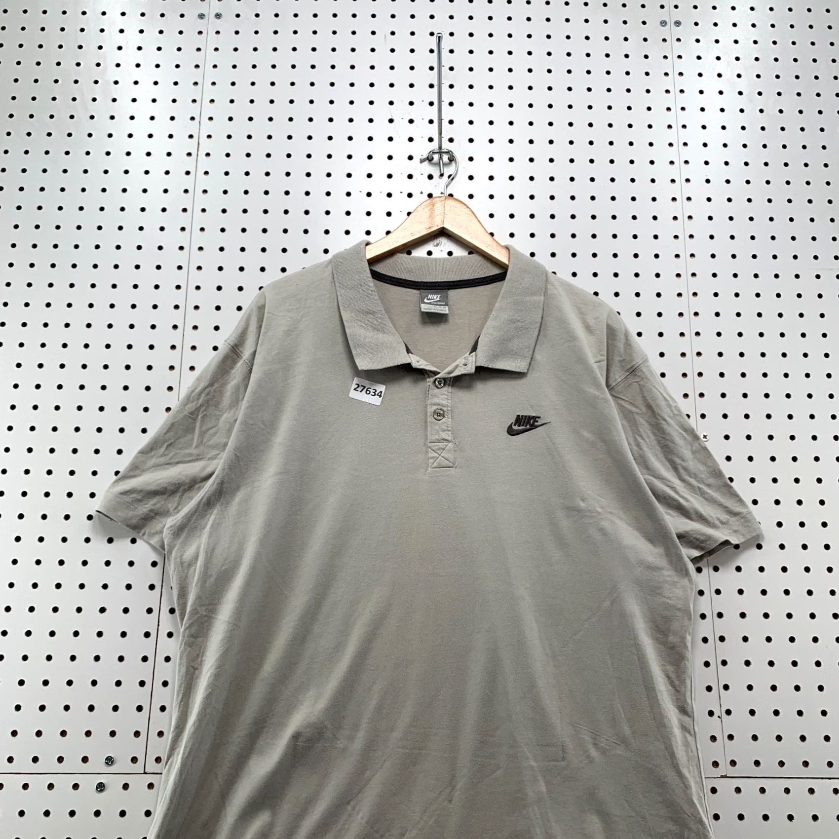 Nike VINTAGE Nike Sportswear Collared Polo Shirt Gray Swoosh Mens XL 24x33 Size US XL / EU 56 / 4 - 5 Thumbnail