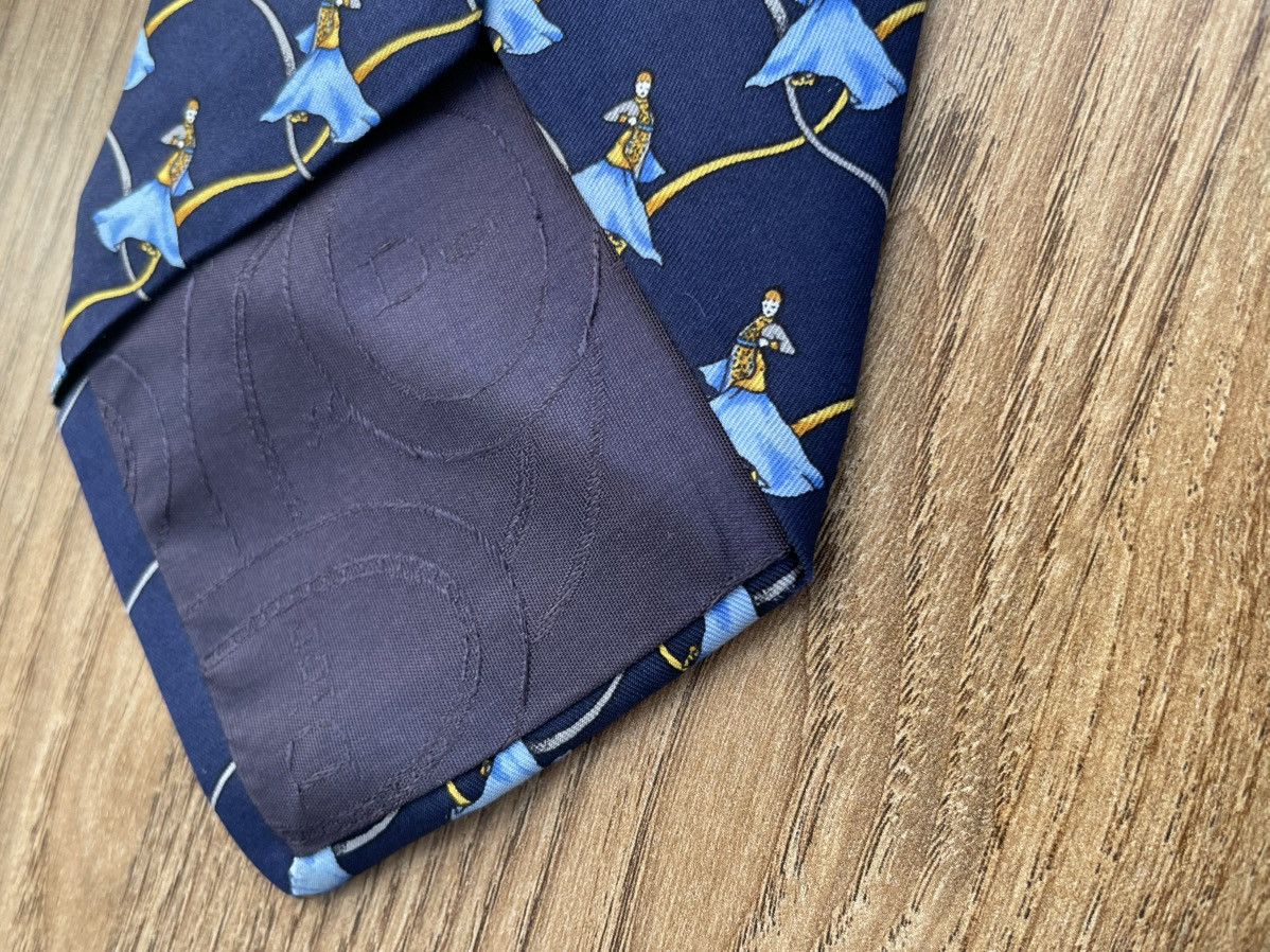 Christian Dior Monsieur Christian Dior Silk Tie Patterned Vintage Blue Gold Luxury Size ONE SIZE - 20 Thumbnail