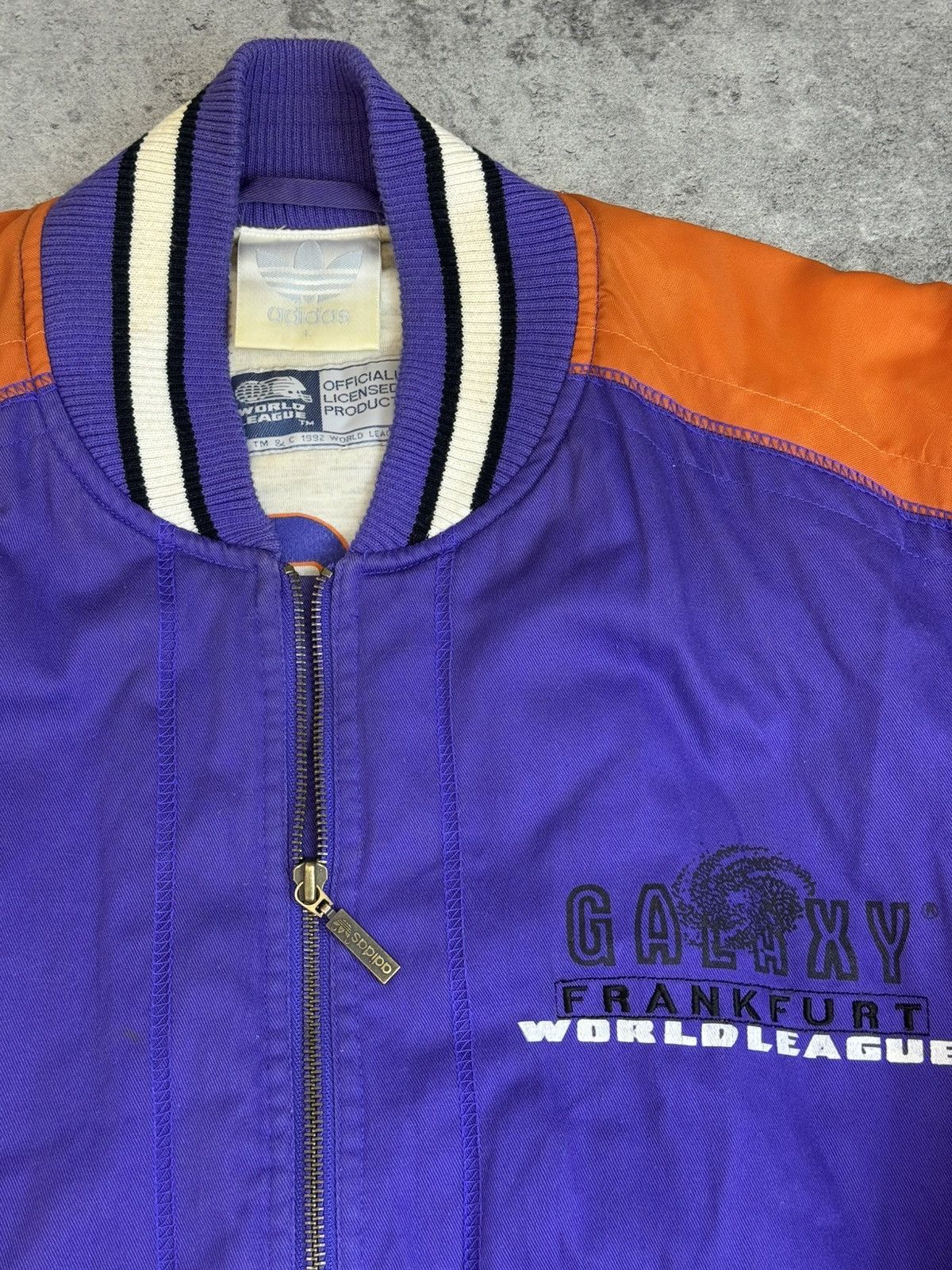 Adidas 1992 Frankfurt Galaxy World League Bomber Jacket Adidas nfl Size US L / EU 52-54 / 3 - 3 Thumbnail