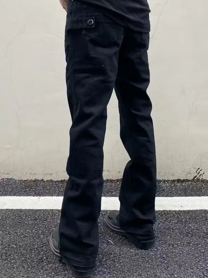 Designer × Japanese Brand Black punk utility carpenter flared jeans Size US 33 - 3 Thumbnail