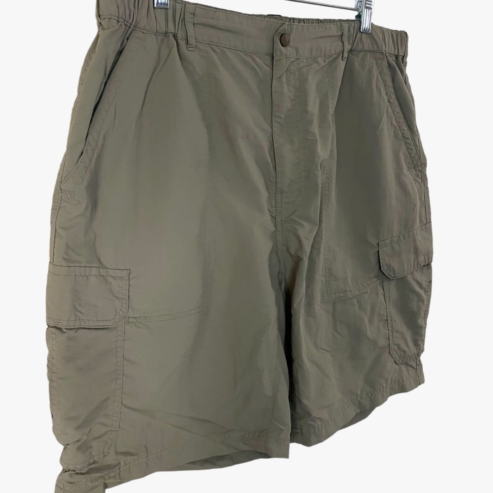 Vintage REI Cargo Shorts Men XL Tan Nylon UPF-50+ Ripstop Hiking Pockets Outdoor Casual Utility Front Flat Front Eight Pockets Size US 36 / EU 52 - 3 Thumbnail
