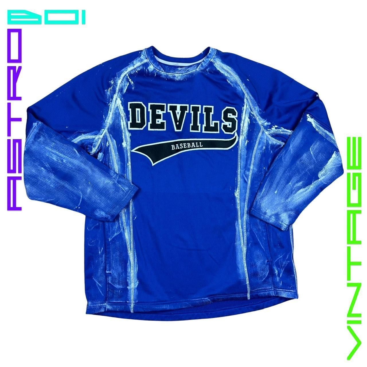 Other × Vintage ASTROBOI* 'Devils' Painted Blue Baseball Jersey - Large Size US L / EU 52-54 / 3 - 1 Thumbnail