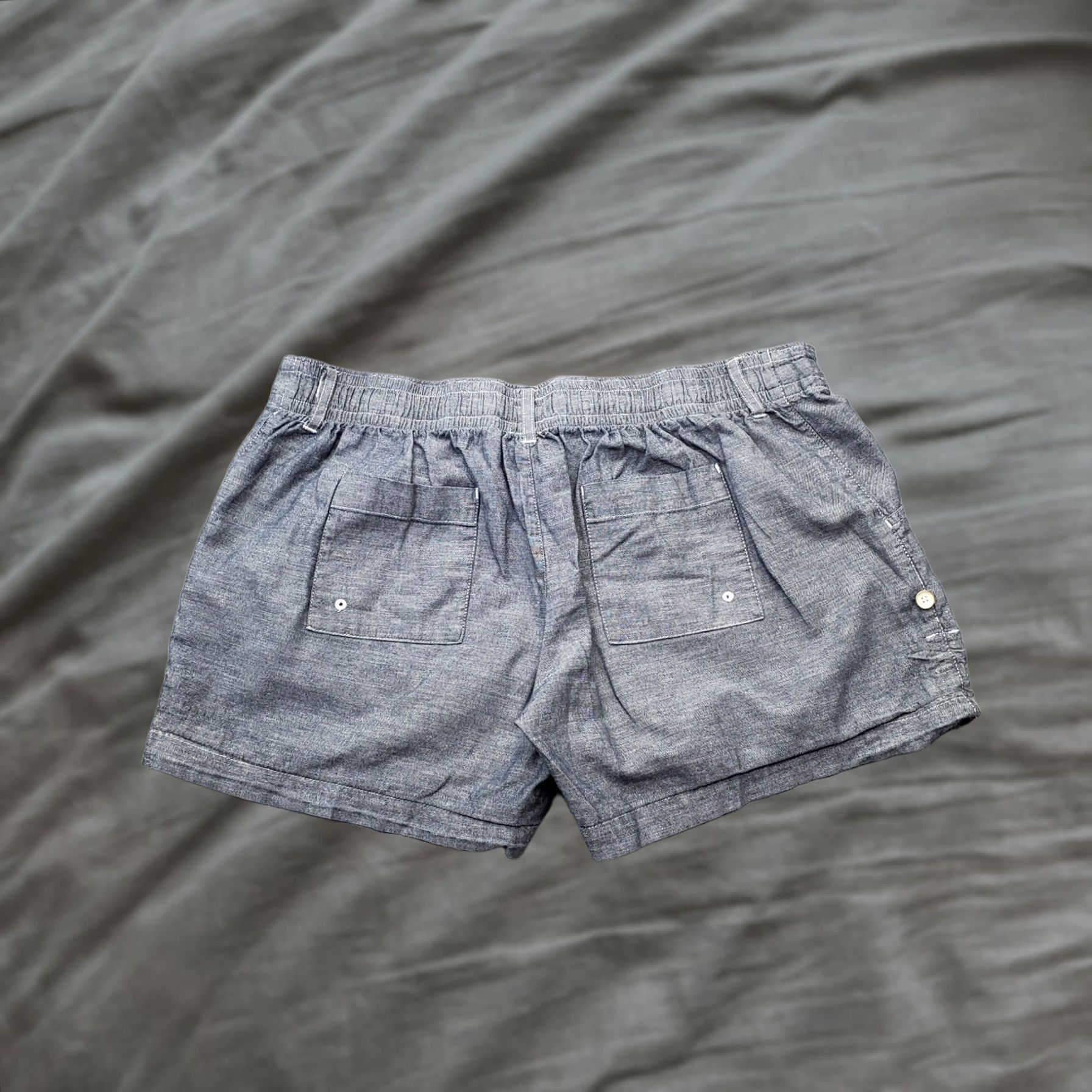Nike Nike 6.0 Shorts Womens L Gray Chambray Adjustable Drawstring Waist Shorts Size 36" / US 14 / IT 50 - 1 Thumbnail