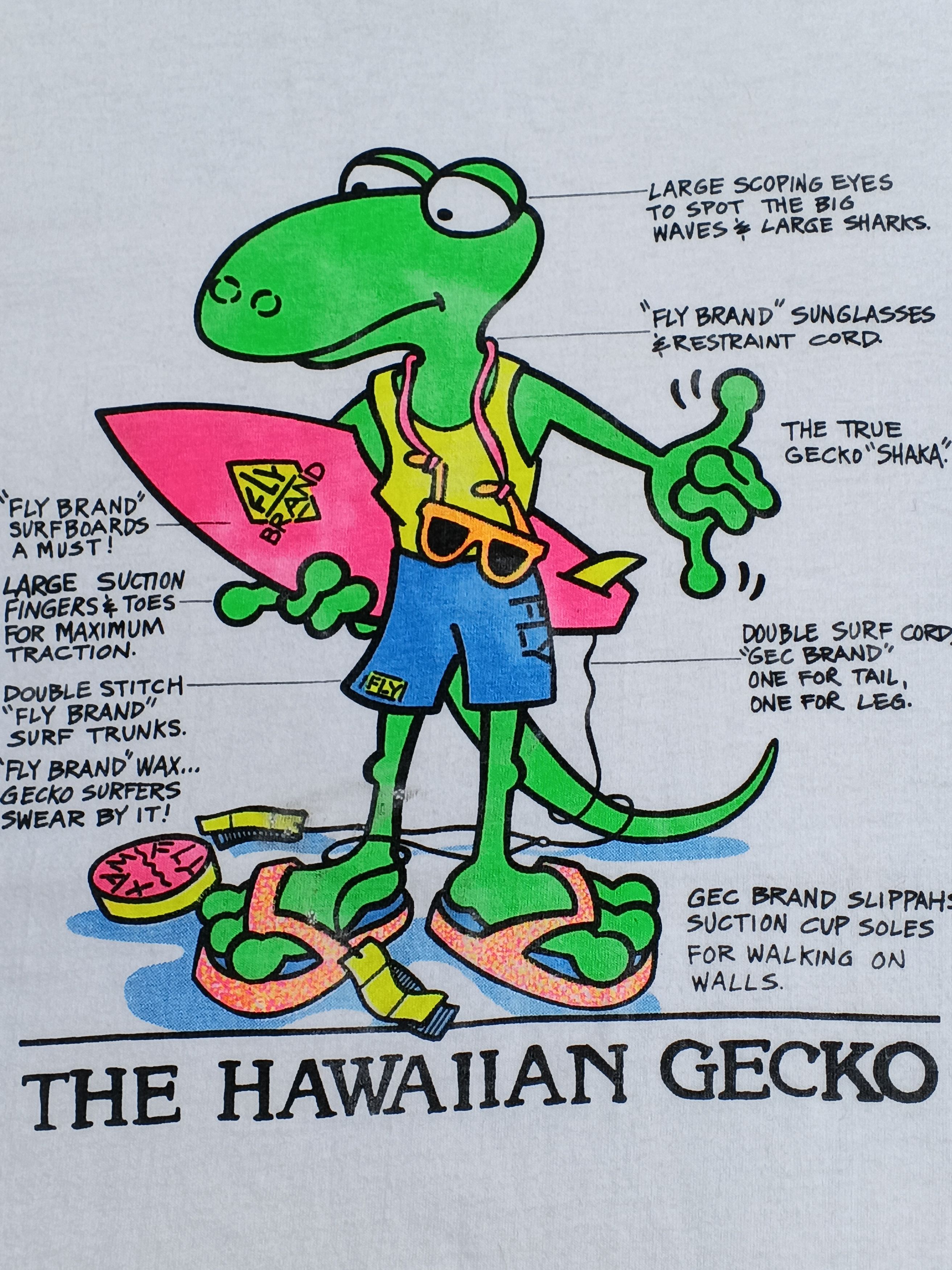 Vintage Vintage 90s The Hawaii Gecko Surf Size L Size US L / EU 52-54 / 3 - 3 Thumbnail
