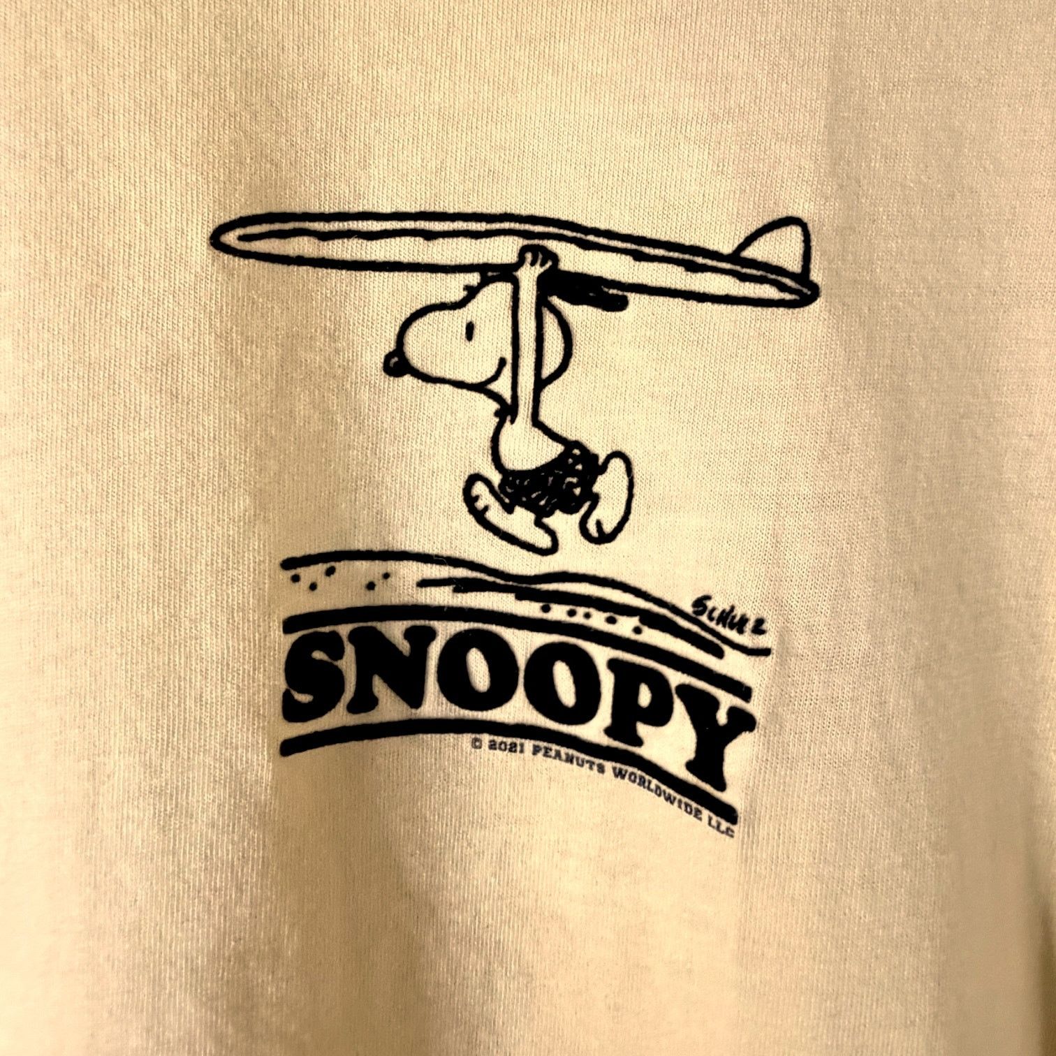 Sandro Men's Sandro x Peanuts Snoopy Surf's Up! Yellow T-Shirt XS Size US XS / EU 42 / 0 - 8 Thumbnail