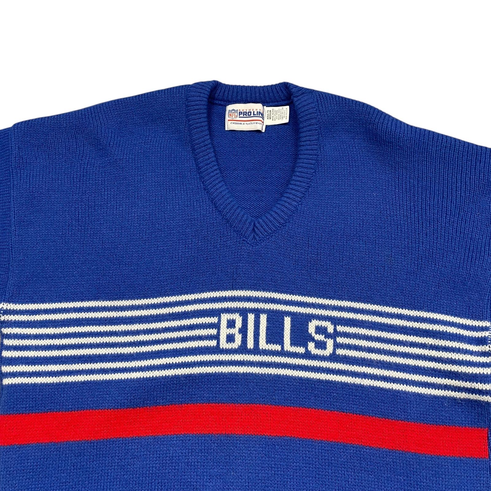 NFL VTG 90s BUFFALO BILLS CLIFF ENGLE WOOL KNIT SWEATER SIZE M Size US M / EU 48-50 / 2 - 2 Thumbnail
