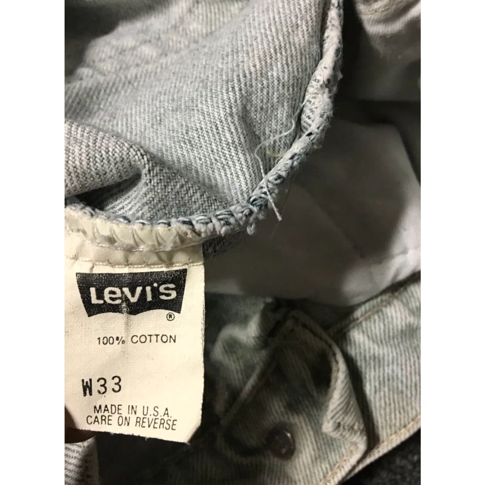 Levi's VINTAGE Levi's 550 Jeans Shorts 33 USA Made Denim Blue 90s Nautical Grunge Hip Hop Sailing Rock Beach Mens Jeans Shorts 33 US Made Levi's 550 Size US 33 - 6 Thumbnail