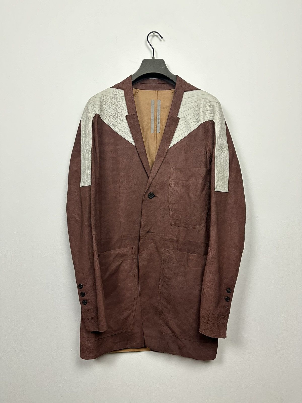 Rick Owens SS21 ‘PHLEGETHON’ Blistered Paper Lamb Lido Jacket Size US S / EU 44-46 / 1 - 1 Thumbnail
