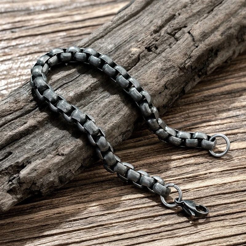 Other Curb Chain Link Bracelet Stainless Steel Punk Gift For Him Size ONE SIZE - 4 Thumbnail