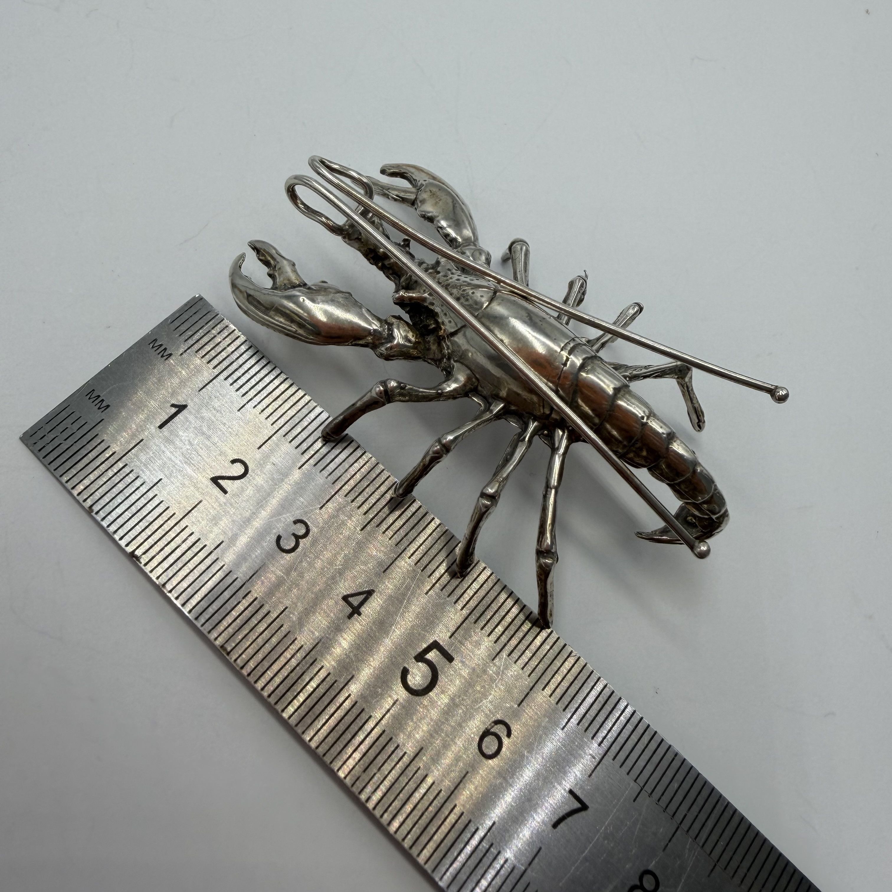 Vintage Vintage Italian 800 Silver Lobster Figurine Miniature Size ONE SIZE - 3 Thumbnail