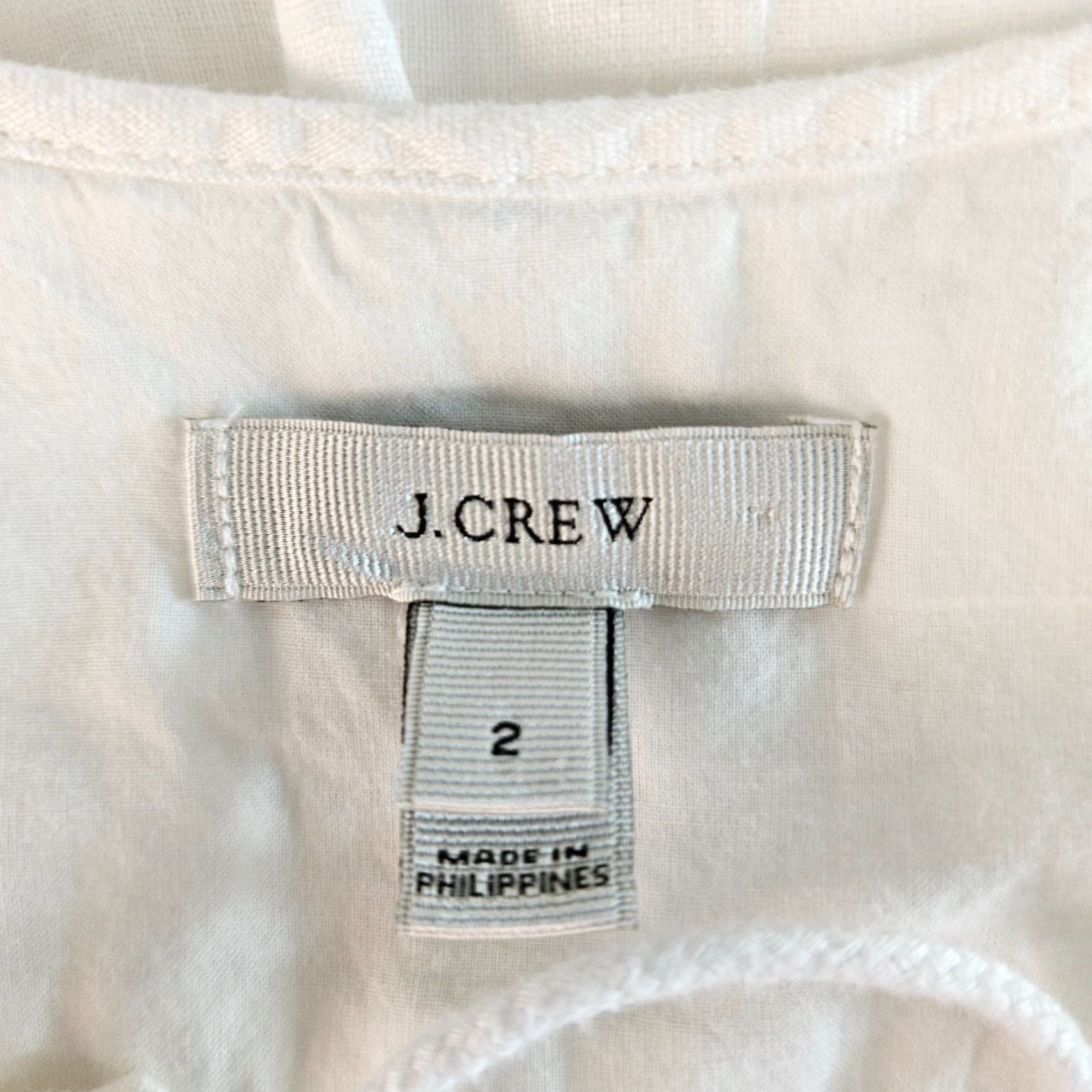 J.Crew J.CREW Womens Dress Sz 2 White Linen Flutter Sleeve Zip Side Short Dress Size XS / US 0-2 / IT 36-38 - 5 Thumbnail