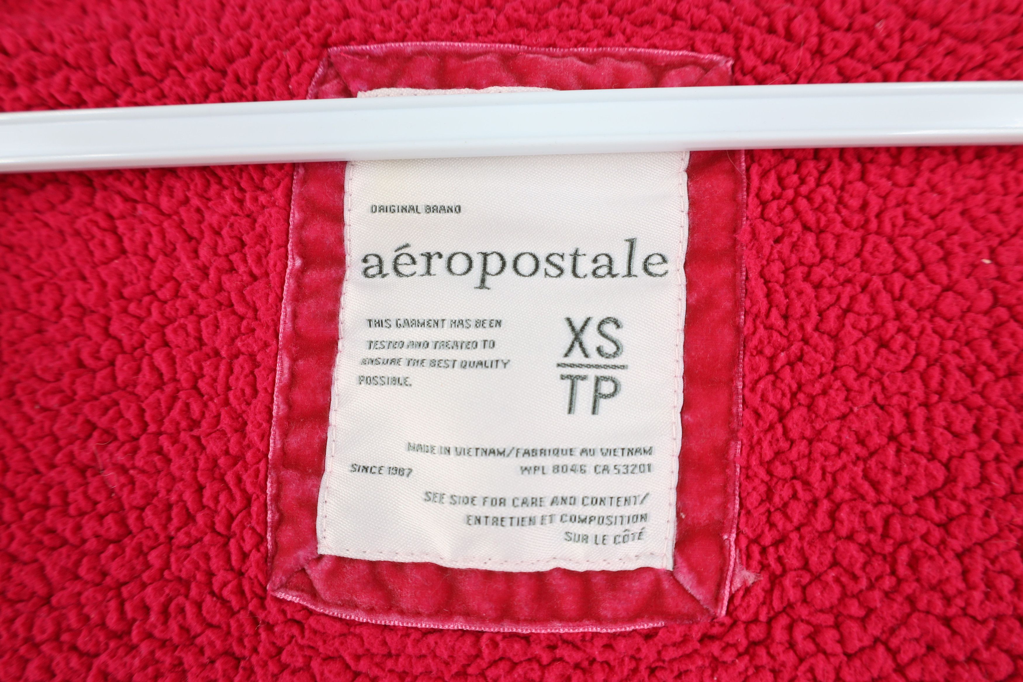 Aeropostale Vintage 90s Y2K Aeropostale Pile Fleece Lined Hoodie Pink Size XS / US 0-2 / IT 36-38 - 11 Thumbnail
