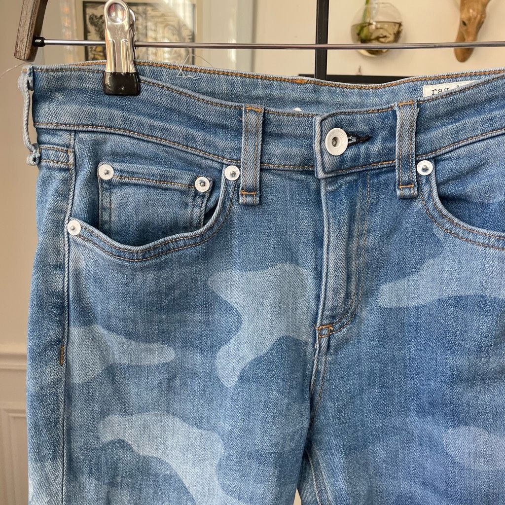 Rag & Bone Rag & Bone Cate Mid-Rise Faded Camo Ankle Skinny Leg Jean 25 Size 25" / US 0 / IT 36 - 3 Thumbnail