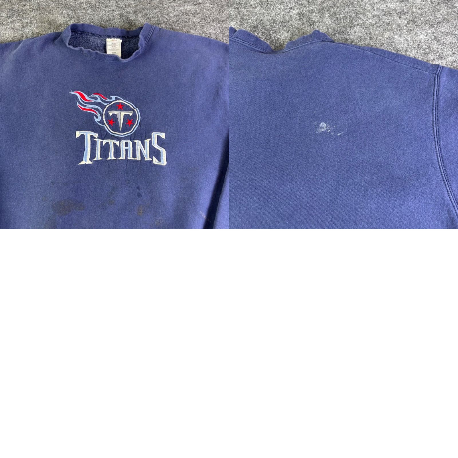 Fruit Of The Loom VINTAGE Mens Tennessee Titans Crewneck Sweatshirt Navy Blue NFL Football Size XL Size US XL / EU 56 / 4 - 8 Thumbnail