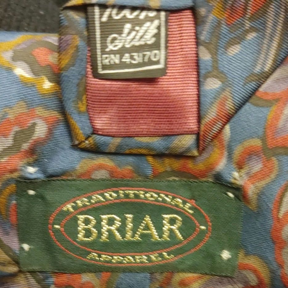 Other VTG Briar 100% Silk Gold/Blue Paisley Floral Tie Size ONE SIZE - 2 Thumbnail
