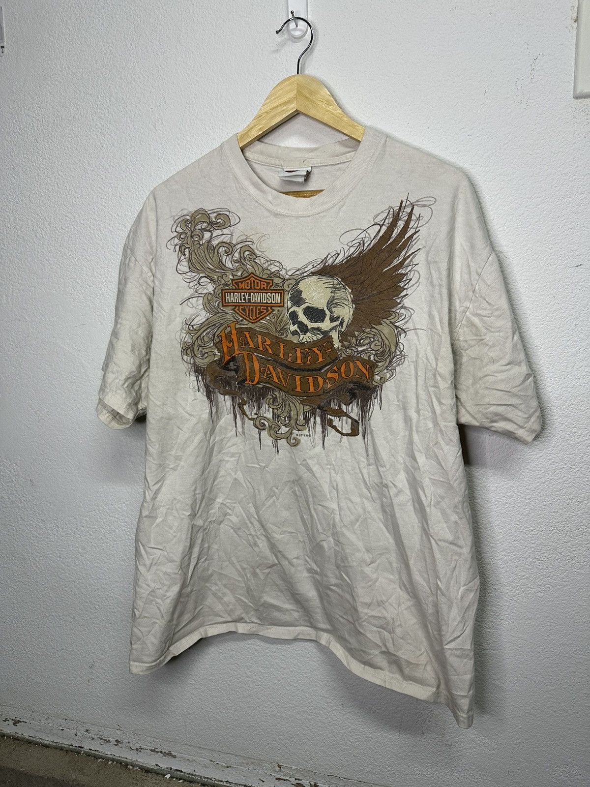 Harley Davidson Y2K Harley Davidson Skull T-Shirt Size US XL / EU 56 / 4 - 1 Thumbnail