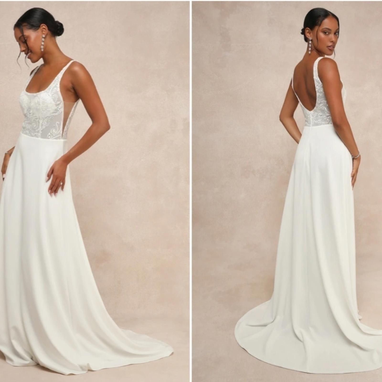 Lulus LULUS Bridal Elegant Sophisticated Beaded Mermaid Gown Size M / US 6-8 / IT 42-44 - 1 Thumbnail