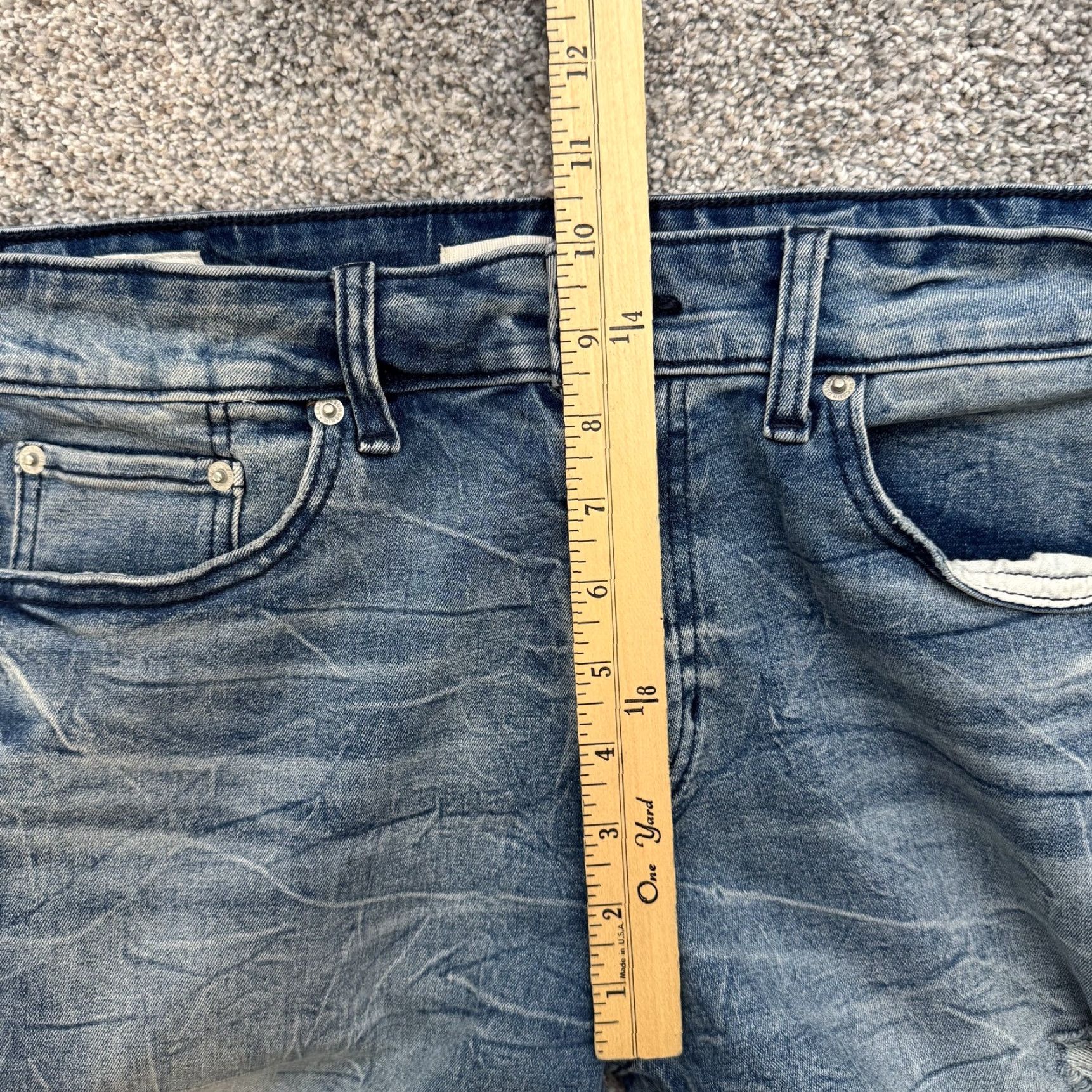 Pacsun Pacsun Stacked Skinny Jeans Mens 32x32 Blue Distressed Stretch Denim Pants Size US 32 / EU 48 - 4 Thumbnail